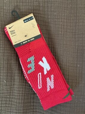 Nike Red, White & Green Elite Athletic Socks
